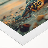 Art deco poster featuring a vibrant Caribbean Puerto Rico scenery on a rolled canvas, suitable for dining room wall art.