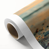 Art Deco poster of a Caribbean scenery in Puerto Rico, featuring soft pastel colors on rolled canvas.