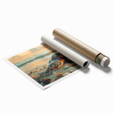 Extra large rolled print of a vibrant Caribbean scenery, perfect for classy bathroom wall art.