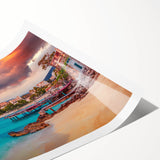 Extra large wall art featuring line art flowers in muted earth tones on a rolled print, ideal for large living room decor.