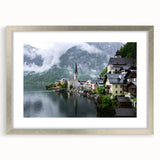 Extra large abstract art print of a textured European landscape in muted earth tones on a framed canvas.