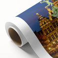Art Deco poster of a European Belgian scenery in pastel shades on rolled canvas, great for nursery wall art.