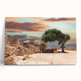 Black and white photograph of a European street scene on a large stretched canvas, ideal for kitchen wall art.