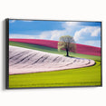 Black and white framed canvas of a vintage Czech Republic landscape, ideal for bedroom wall art.