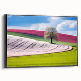 Black and white framed canvas of a vintage Czech Republic landscape, ideal for bedroom wall art.