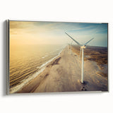 Framed canvas depicting a vintage Danish landscape in muted grays and blacks, ideal for bedroom wall art.