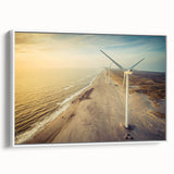 Landscape art painting of a European scenery on framed canvas, featuring vibrant colorful art with vintage poster elements.