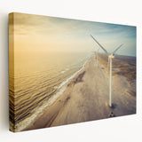 Large art print of a European Denmark scenery on stretched canvas, featuring muted earth tones, ideal for kitchen wall art.