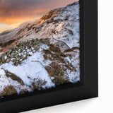 Extra large black wall art depicting a textured scene of Cumbria, England, with vibrant colors on framed canvas.