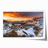 Scenic Cumbria landscape on rolled print, featuring soft pastel shades, ideal for art wall dining room.