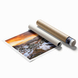 Extra large rolled print featuring a serene Cumbrian landscape with lush greenery and floral elements.