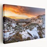 Large art depicting the scenic Cumbria landscape in England on stretched canvas, with lush green and earthy tones.