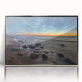 Large art print of a European Estonian scenery in muted earth tones on framed acrylic, ideal for modern art wall decor.