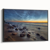 Black and white vintage poster art of an Estonian landscape on framed canvas, suitable for bedroom wall decor.