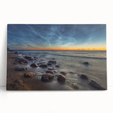 Black and white stretched canvas of a European cityscape, ideal for kitchen wall art.