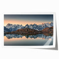 French Alps landscape print on rolled canvas, featuring muted green and earth tones, suitable for art wall dining room.