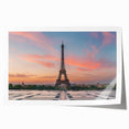 Rolled print of Parisian street scene in muted pastel hues, ideal for art wall dining room.