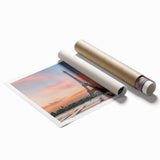 Extra large rolled print depicting a floral Paris scenery in pastel shades, ideal for classy bathroom wall art.