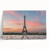 Black and white large art print of Paris scenery on stretched canvas, suitable for kitchen wall art.