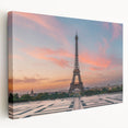 Parisian streetscape on a large stretched canvas, featuring muted earth tones, ideal for kitchen wall art.