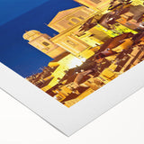 Art deco poster featuring a serene Provence landscape with muted earth tones on rolled canvas.