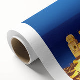 Art deco poster of Provence scenery in soft pastel hues on rolled canvas, ideal for nursery wall art.