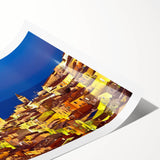 Extra large wall art featuring line art flowers in muted earth tones on a rolled canvas, ideal for large living room decor.