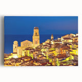 Black and white photograph of Provence scenery on stretched canvas, ideal for kitchen wall art.