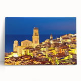 Black and white stretched canvas of a Provence scenery, ideal for kitchen wall art.