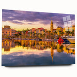 Large abstract wall art of a South France scenery in muted earth tones on acrylic glass.