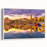 Vintage poster art of a scenic South France landscape on framed canvas, featuring vibrant colors.