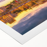 Art deco poster featuring a serene South of France landscape in soft pastel shades on rolled canvas.