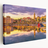 Scenic landscape of Southern France on a large stretched canvas, featuring vibrant green and blue tones.