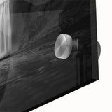 Large abstract wall art depicting a serene Icelandic landscape in muted blue and green tones on acrylic glass.