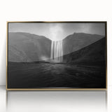 Acrylic print of a serene Icelandic landscape, featuring muted earth tones and gold accents, ideal for modern art wall decor.