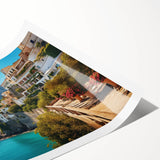 Extra large rolled print featuring line art flowers in muted earth tones, ideal for large living room wall art.