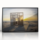 Large abstract wall art depicting a European scenery in Latvia, featuring muted earth tones on a framed acrylic.