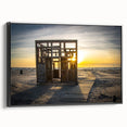Black and white framed canvas of a vintage European landscape, ideal for bedroom wall art.