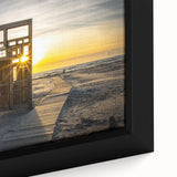 Black wall art featuring a textured, colorful European scenery on a framed canvas, ideal for living room decor.