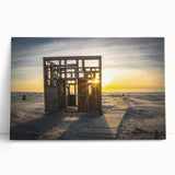 Black and white photograph of a European cityscape on a large stretched canvas, ideal for kitchen wall art.