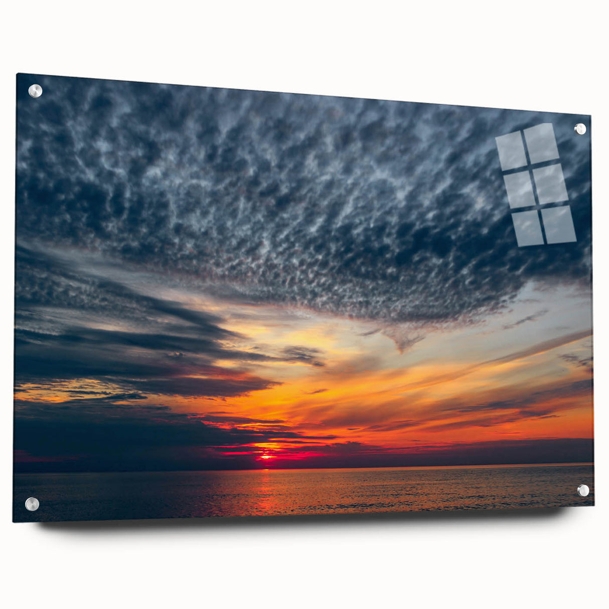 Acrylic glass print of a European Lithuania scenery in muted earth tones, ideal for dining room decor.