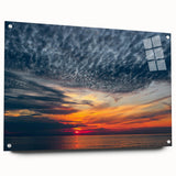 Acrylic glass print of a European Lithuania scenery in muted earth tones, ideal for dining room decor.