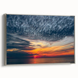 Lithuanian landscape painting on framed canvas, featuring colorful art in a vintage poster style.