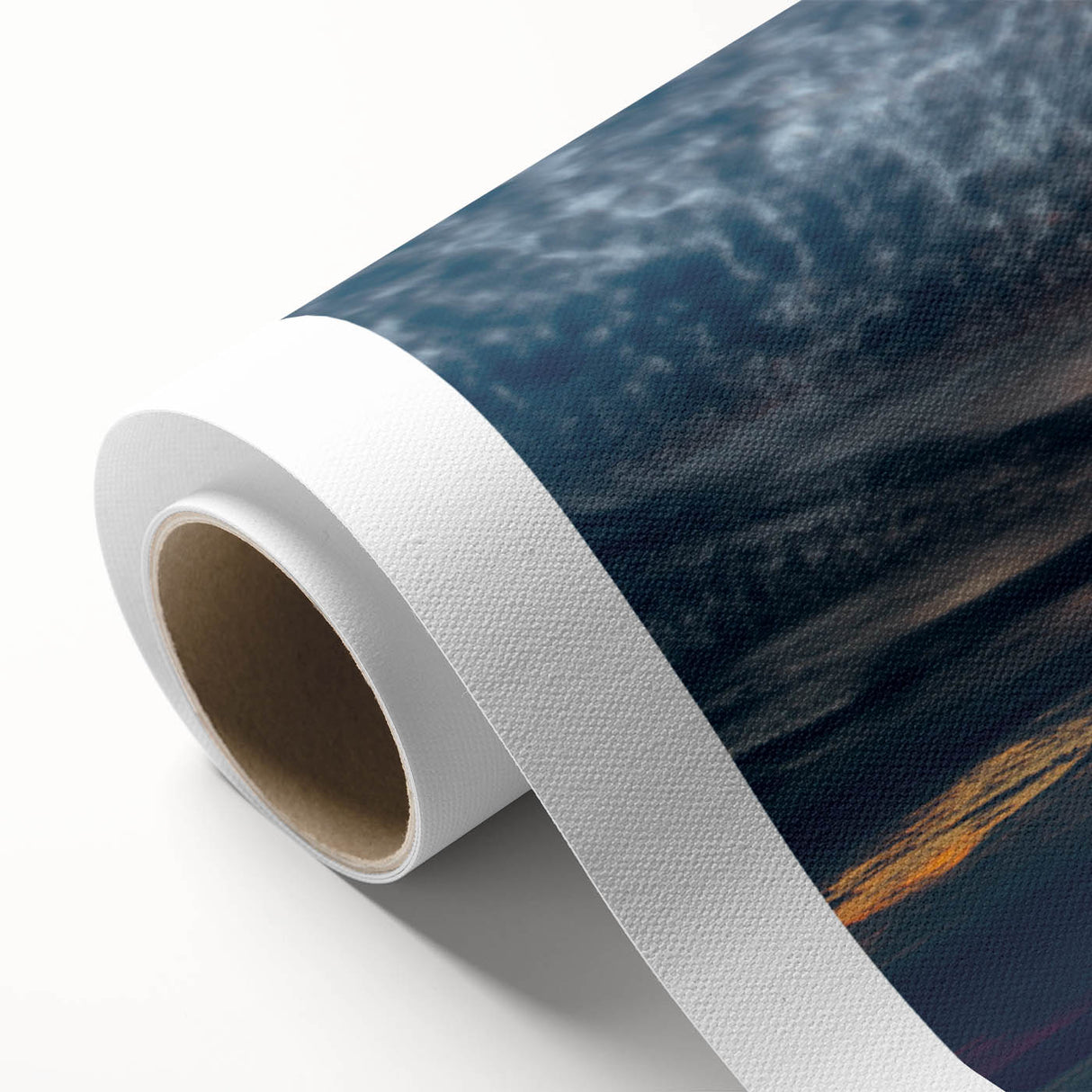 Art deco poster of a Lithuanian landscape in pastel colors on rolled canvas, ideal for nursery wall art.
