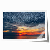 Extra large rolled print of a Lithuanian landscape with vibrant green fields and a clear blue sky.