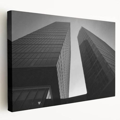 Side view of a stretched canvas depicting a European cityscape in Poland, with muted earth tones, ideal for kitchen wall art.