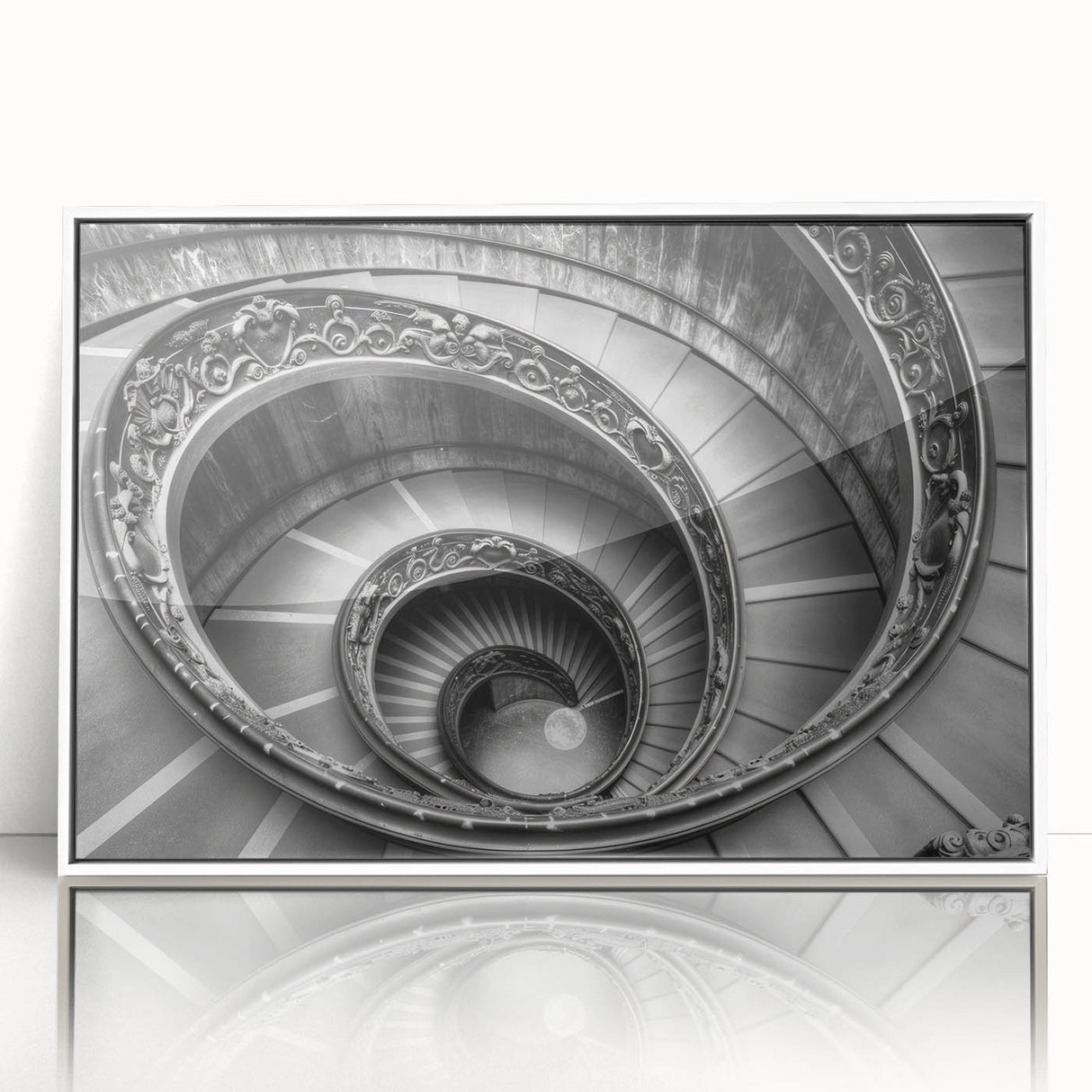 Framed acrylic print of the Vatican scenery in muted gray and white tones, suitable for modern art wall decor.