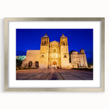 Textured abstract art print of Oaxaca scenery in muted earth tones, framed in silver, ideal for bedroom art.