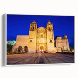 Extra large framed canvas featuring a vintage poster art of Oaxaca, Mexico scenery.