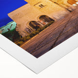 Art deco poster of Oaxaca scenery on rolled canvas, featuring earthy color tones, ideal for dining room wall art.